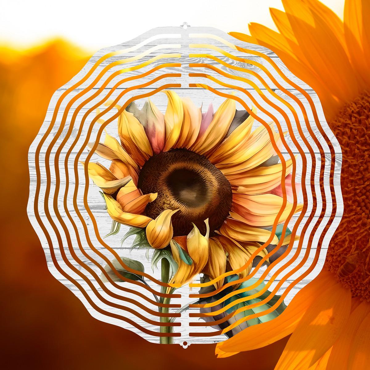 Simply a Sunflower on a Wind Spinner with 4 design choices - Kimmie's Creations L.L.C.