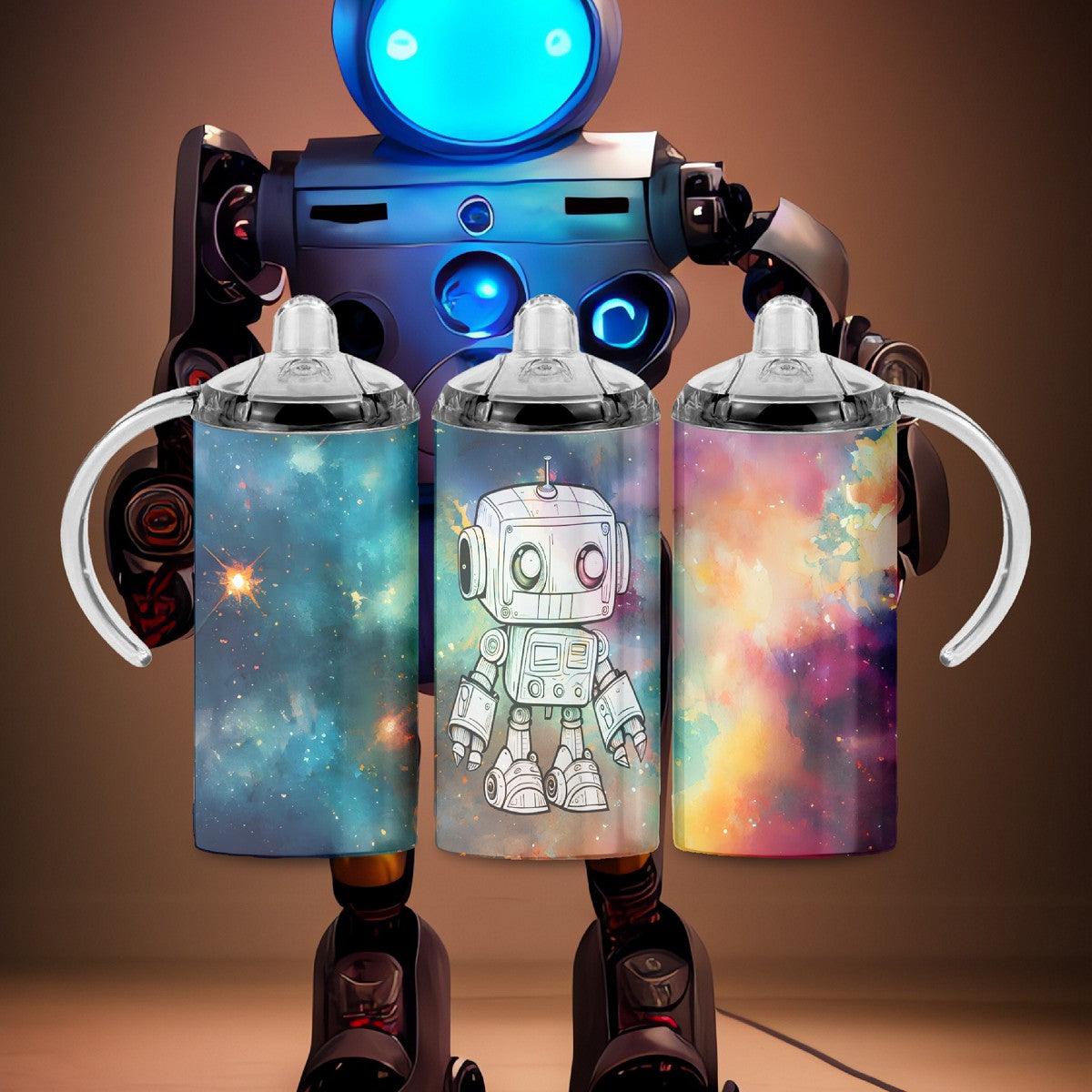 Cute Robot Keeps Kids Hydrated! a Sippy Cup - Choose from 5 different image options - Kimmie's Creations L.L.C.