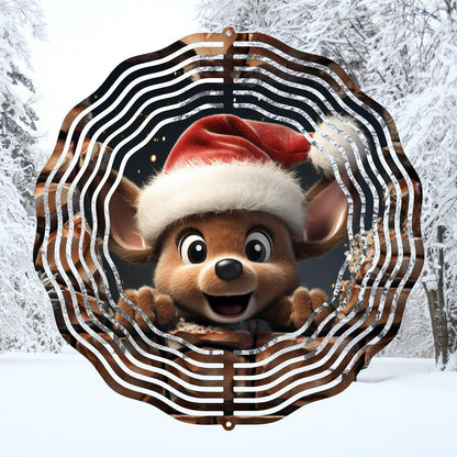 Reindeer Visitor: Whirling Christmas Cheer! - wind spinner