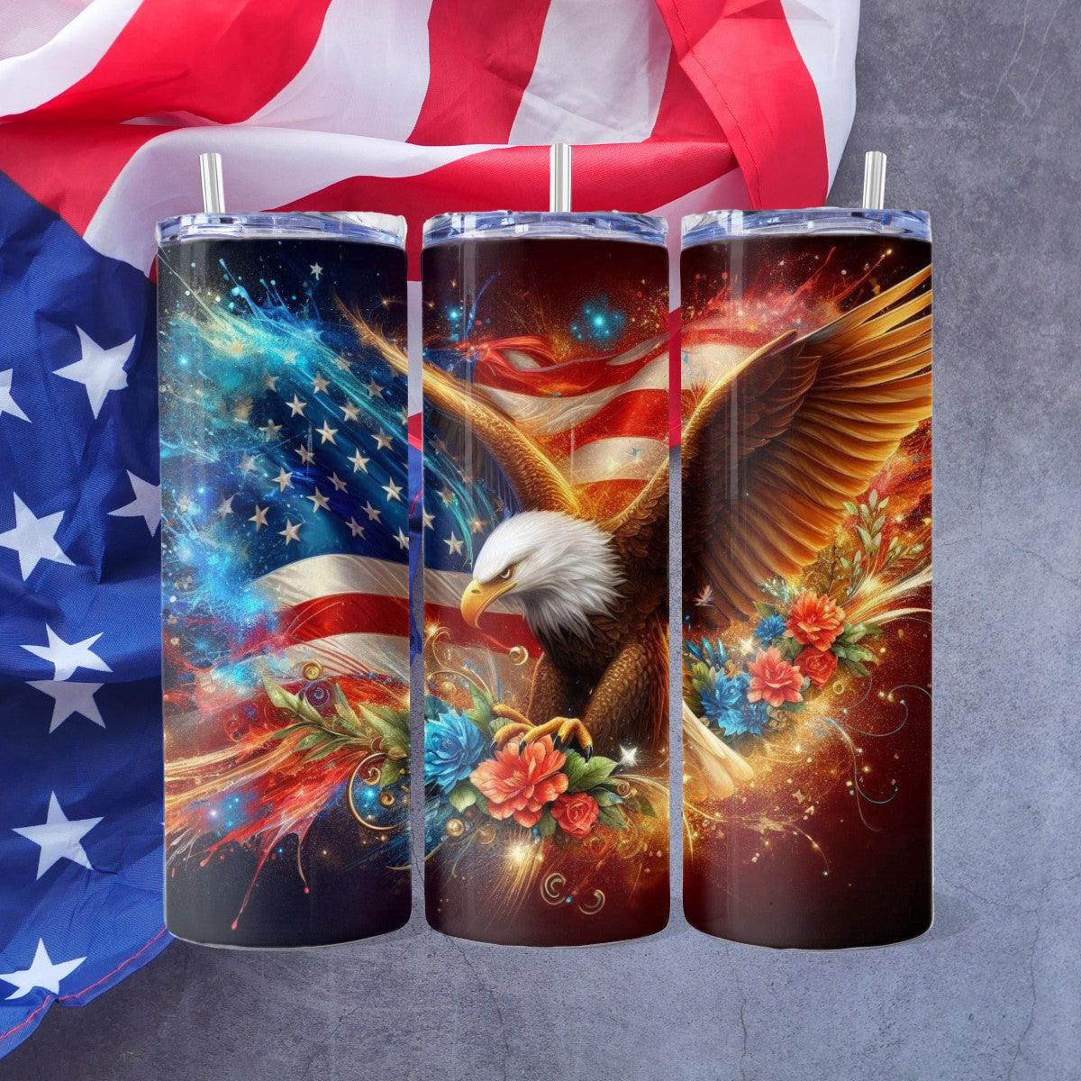 Eagle-Inspired Skinny Tumbler: A Patriotic Delight - Kimmie's Creations L.L.C.