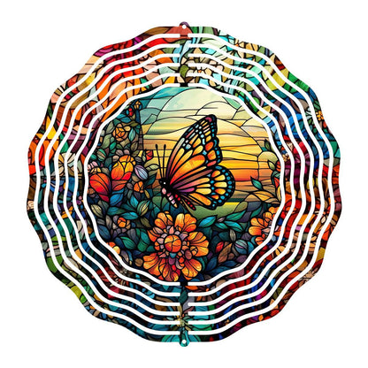 Stained-glass Butterfly with 3 design choices - a Wind Spinner - wind spinner