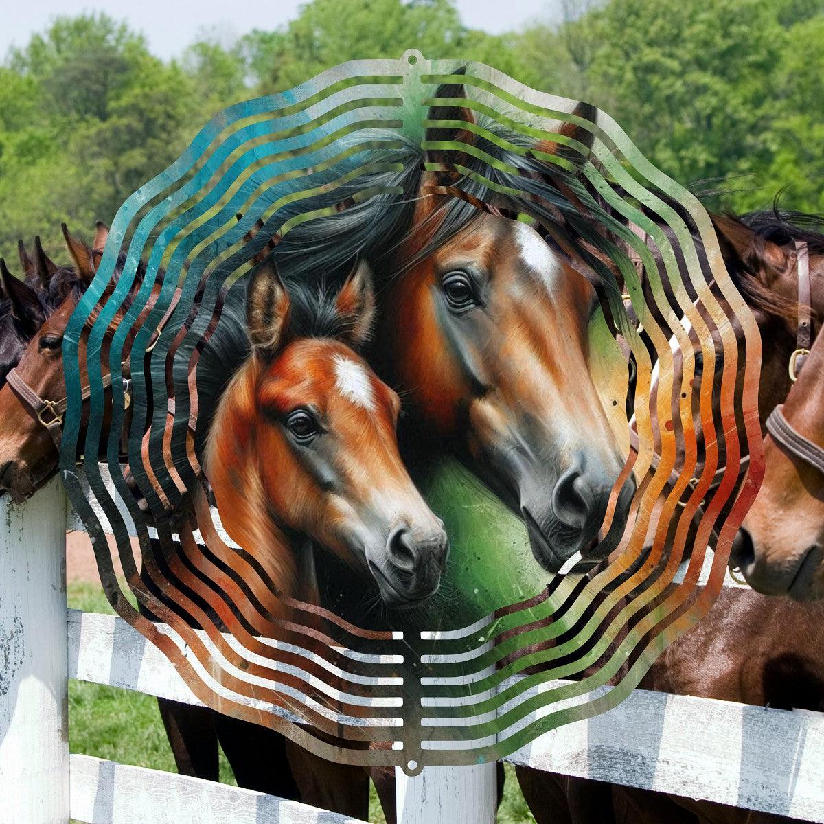 Two Beautiful Horses on a Wind Spinner - Kimmie's Creations L.L.C.