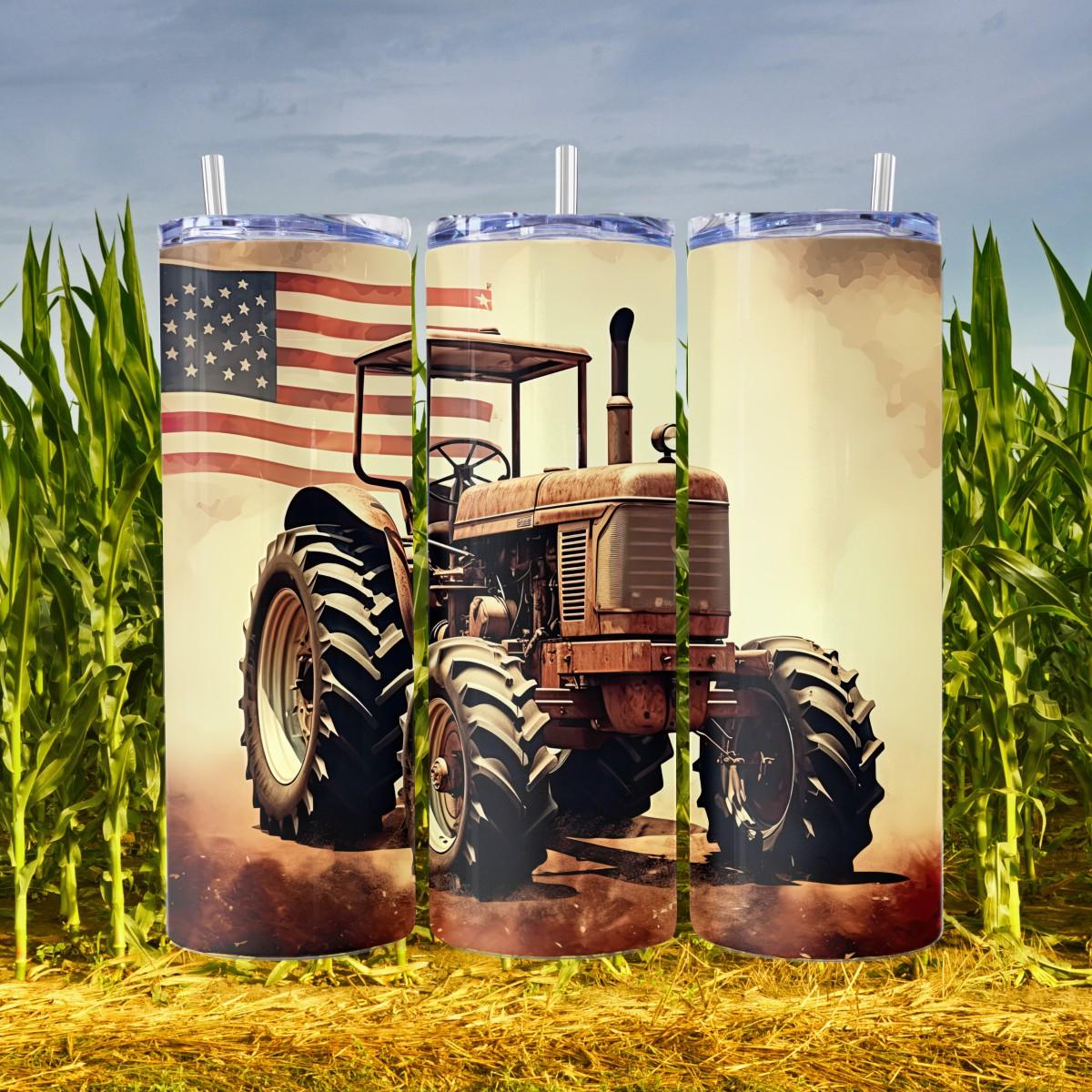 American Farm Tractor Skinny Tumbler - Kimmie's Creations L.L.C.