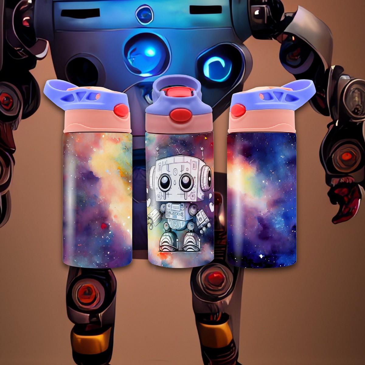 Cute Robot Keeps Kids Hydrated! Choose from 5 different image options - Kimmie's Creations L.L.C.