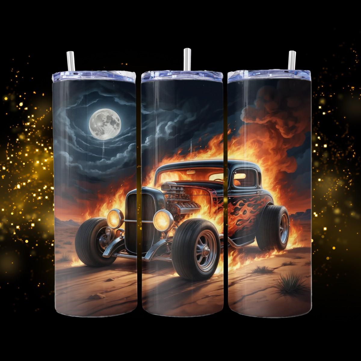 Hot Rod Moon Skinny Tumbler - Kimmie's Creations L.L.C.