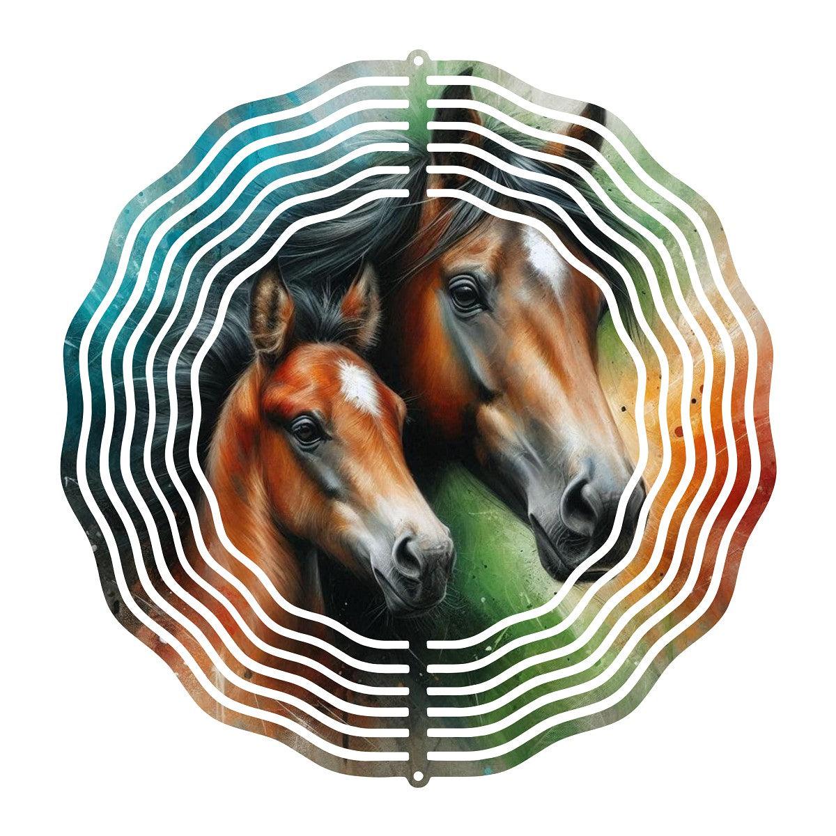 Two Beautiful Horses on a Wind Spinner - Kimmie's Creations L.L.C.