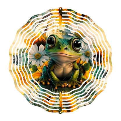 Adorable Frog on a Lily Pad: A Delightful Wind Spinner - wind spinner
