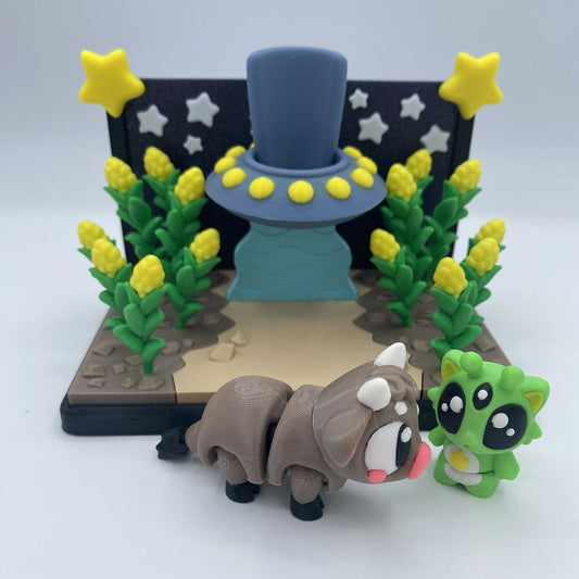 Alien Cow Abduction Playset