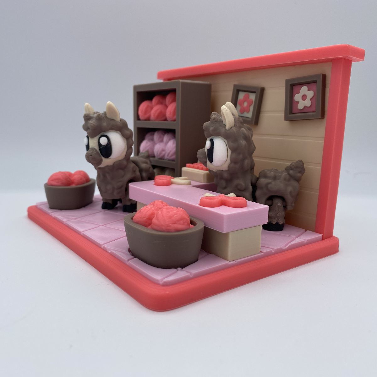 Alpacas and Yarn Store Playset - 3D Printed Articulated Diorama