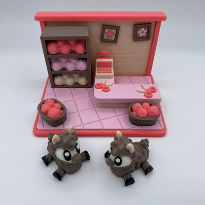 Alpacas and Yarn Store Playset - 3D Printed Articulated Diorama