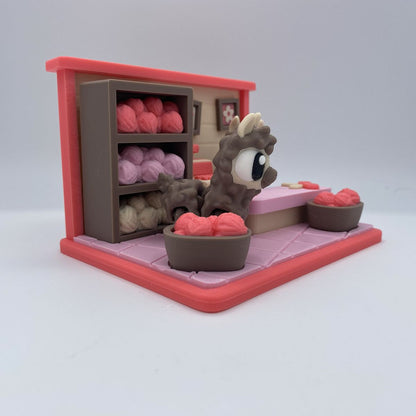 Alpacas and Yarn Store Playset - 3D Printed Articulated Diorama