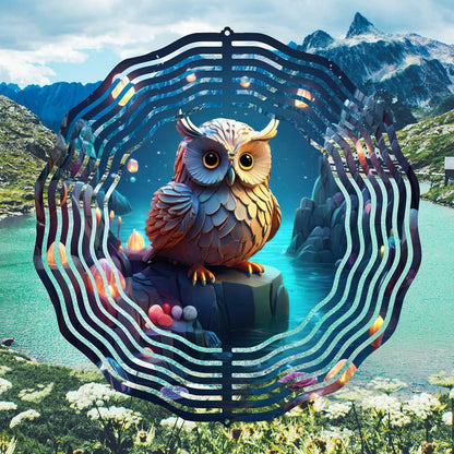 Enchant Your Garden with Moonlit Owl Wind Spinner 8 different design choices - 02 - wind spinner