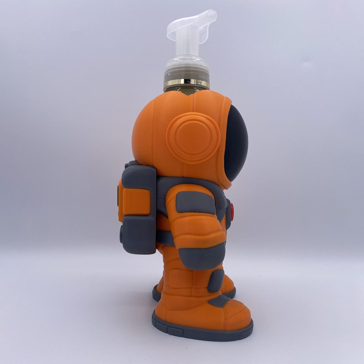Side view of astronaut 3D printed soap holder