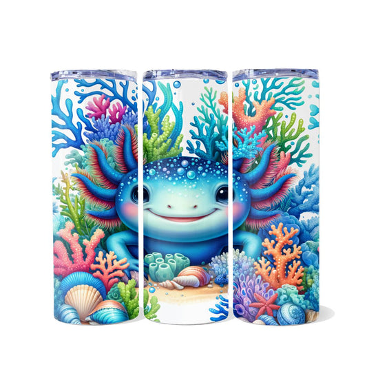 Axolotl Underwater Dual Opening Skinny Tumbler
