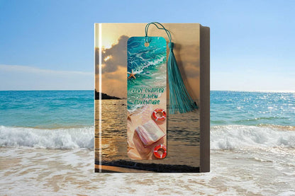 Beach artistry bookmarks with 4 design choices - 04 - bookmark