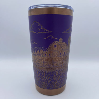 Baby highland cow on the farm engraved 20oz stainless steel tumbler