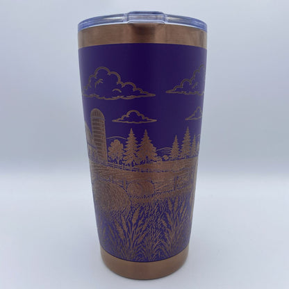 Baby highland cow on the farm engraved 20oz stainless steel tumbler