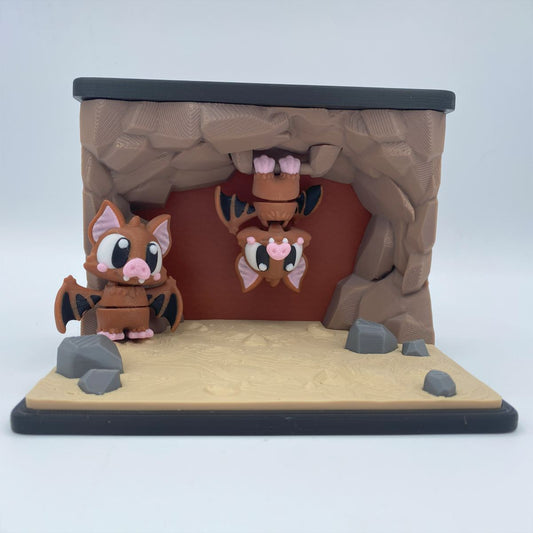 Bat Cave with Bats 3d printed diorama