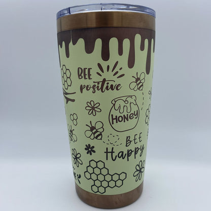 Bee Happy Engraved Tumbler