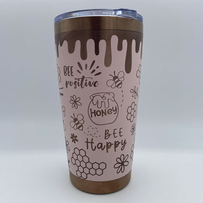 Bee Happy Engraved Tumbler