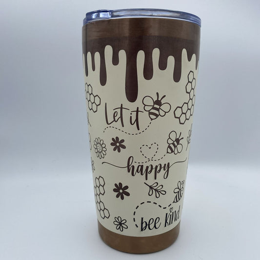 Bee Happy Engraved Tumbler