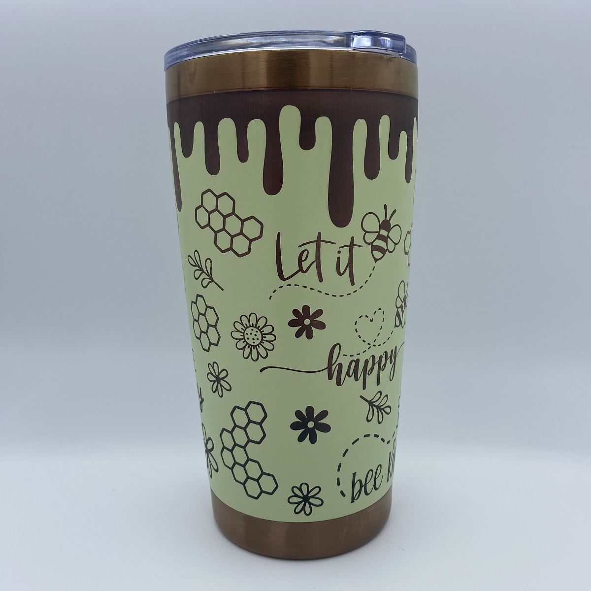 Bee Happy Engraved Tumbler