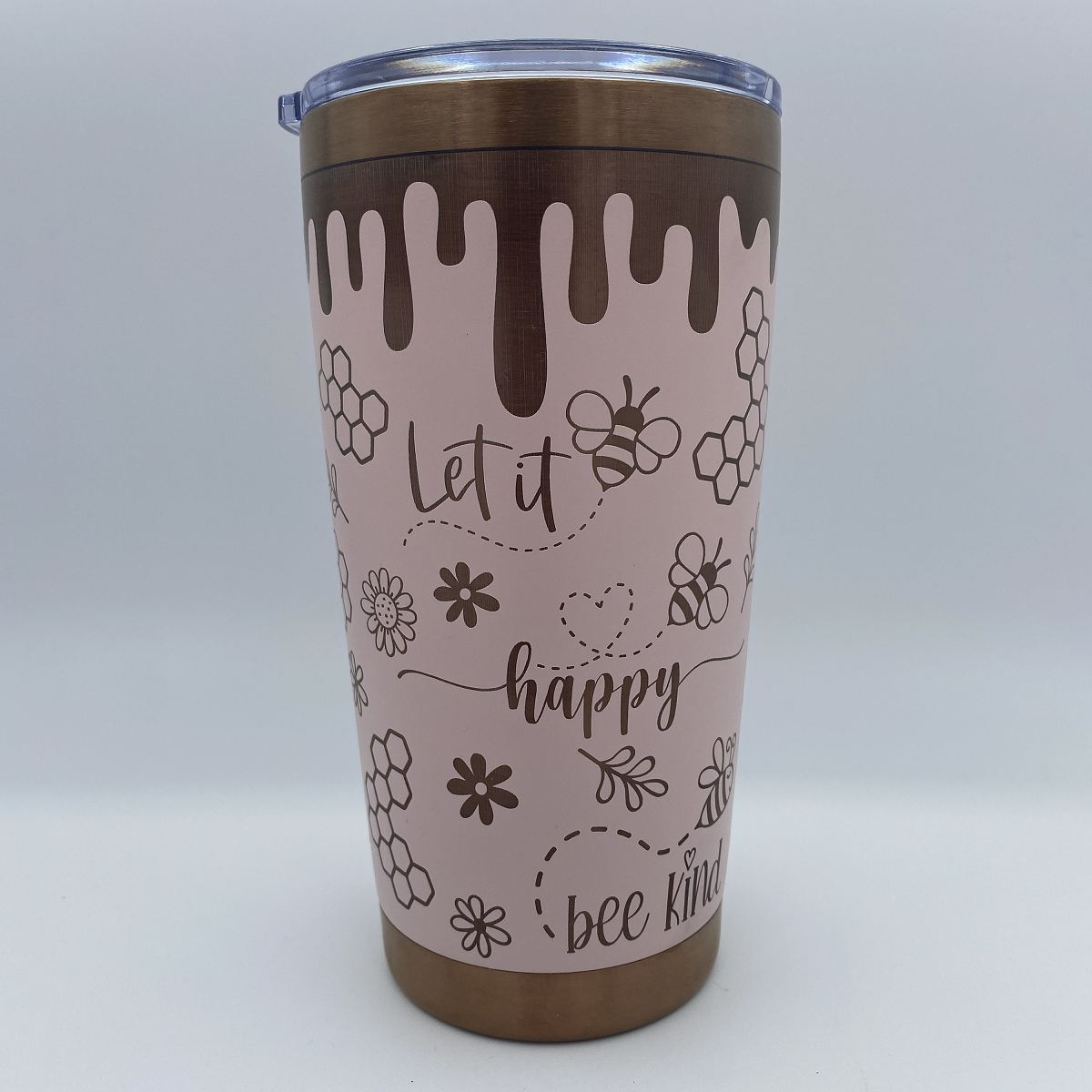 Bee Happy Engraved Tumbler