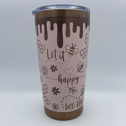 Bee Happy Engraved Tumbler