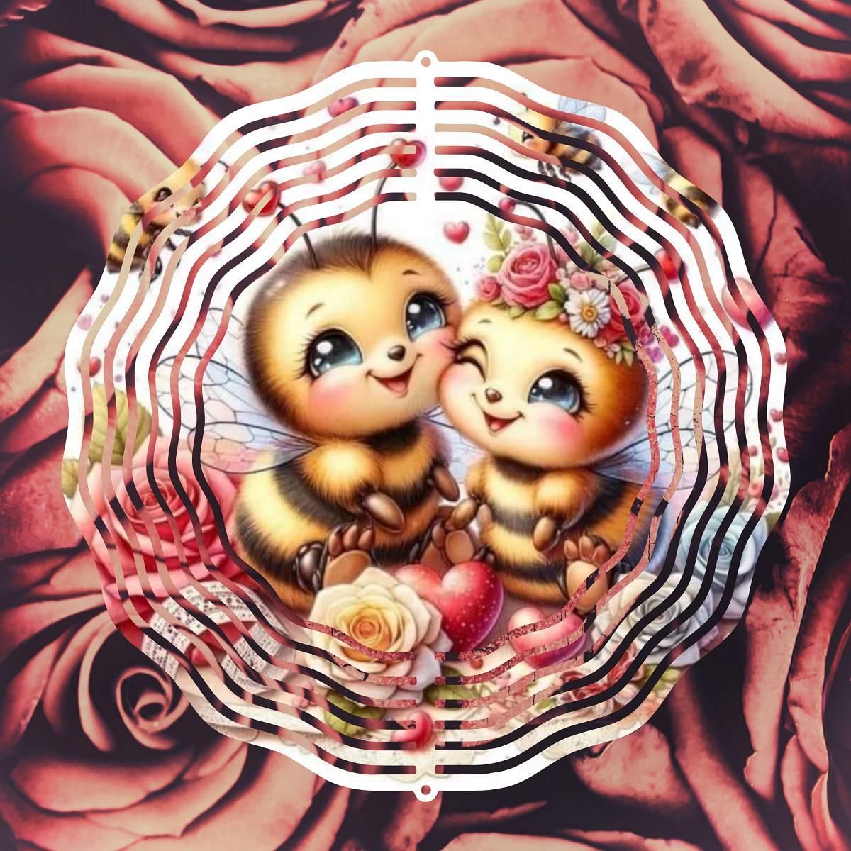 Adorable Loving Bee Couple Wind Spinner - Kimmie's Creations L.L.C.