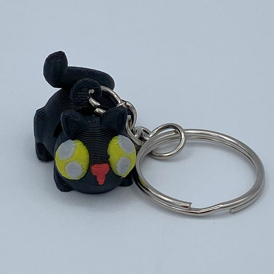 Black Cat articulated Keychain or Zipper Pull