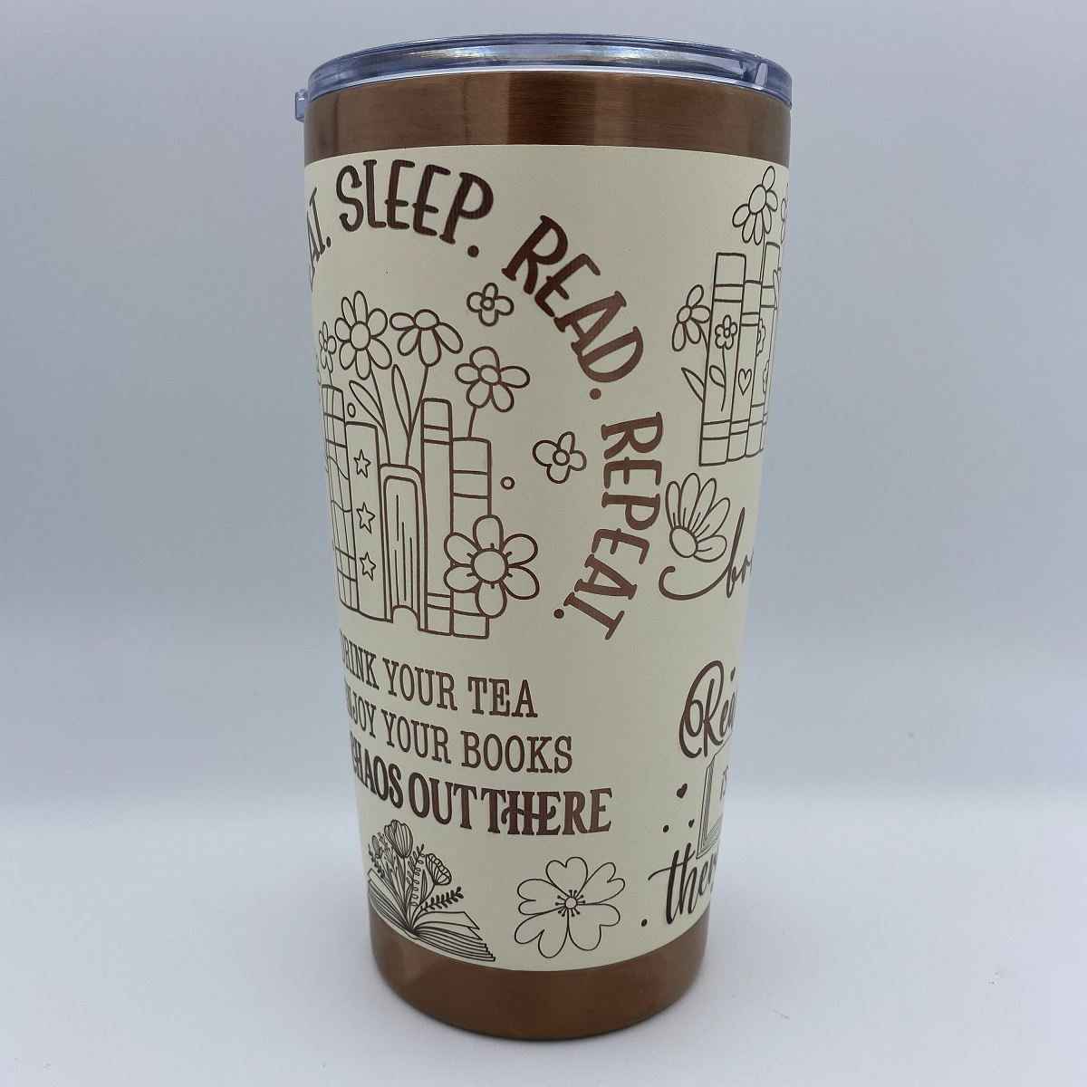 Book Lover engraved 20oz stainless steel tumbler