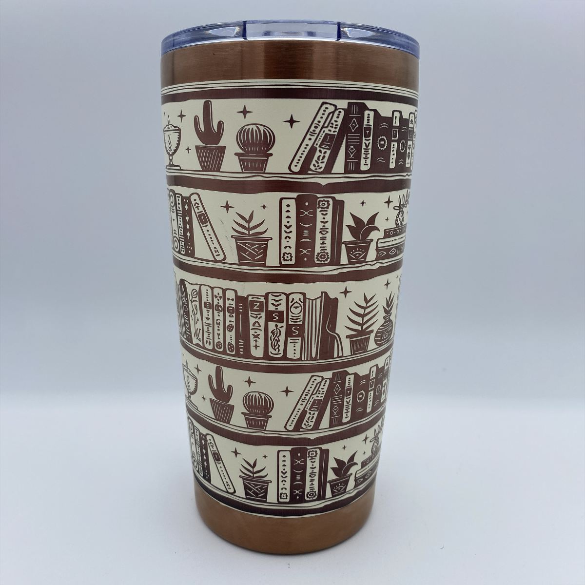 Bookshelf engraved 20oz stainless steel tumbler