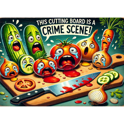 Kitchen Crime Scene Cutting Board - utensil