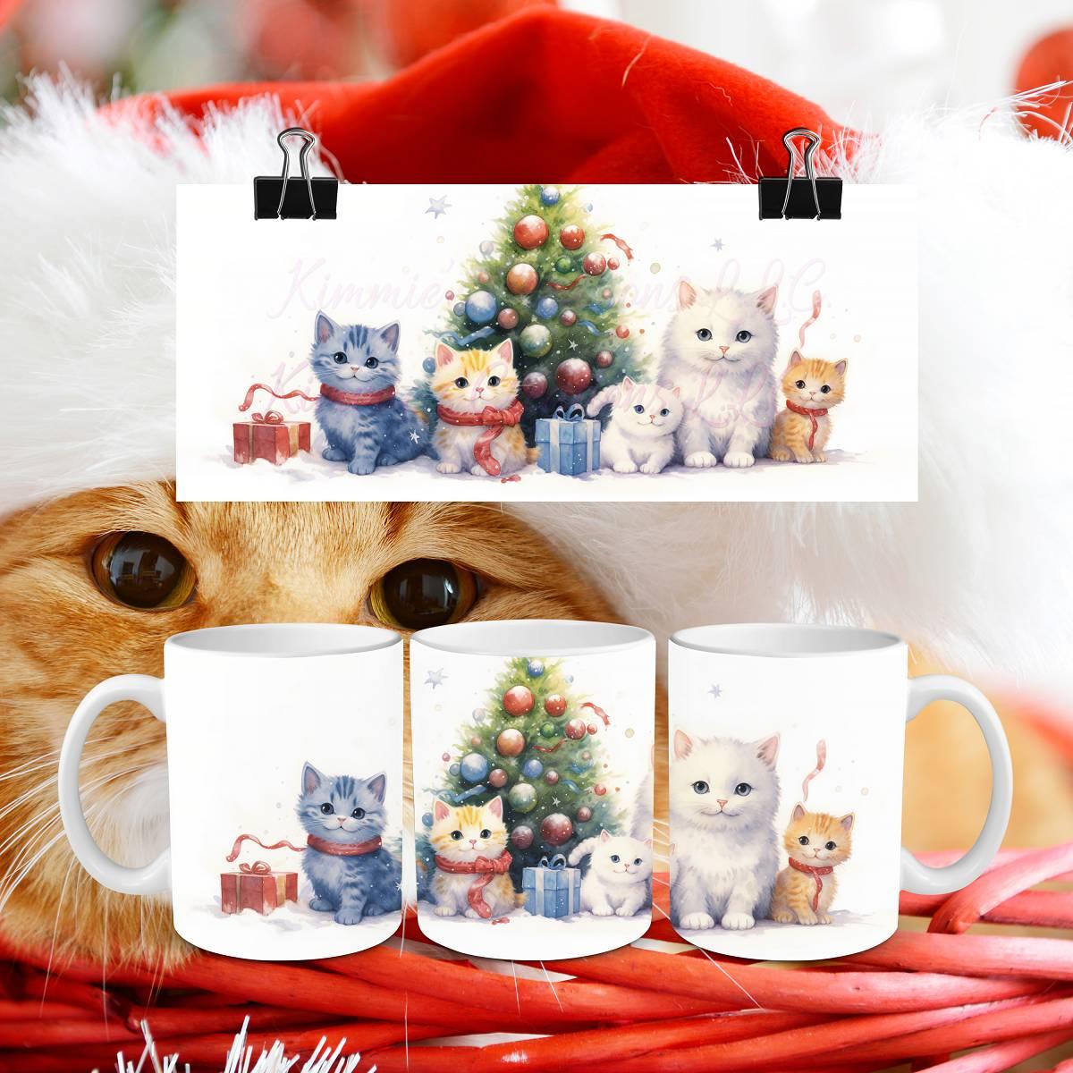 Cat Christmas Mugs - 3 cute kitten designs - Kimmie's Creations L.L.C.