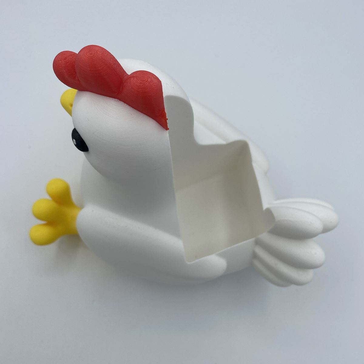 Top view of chicken 3D printed soap holder