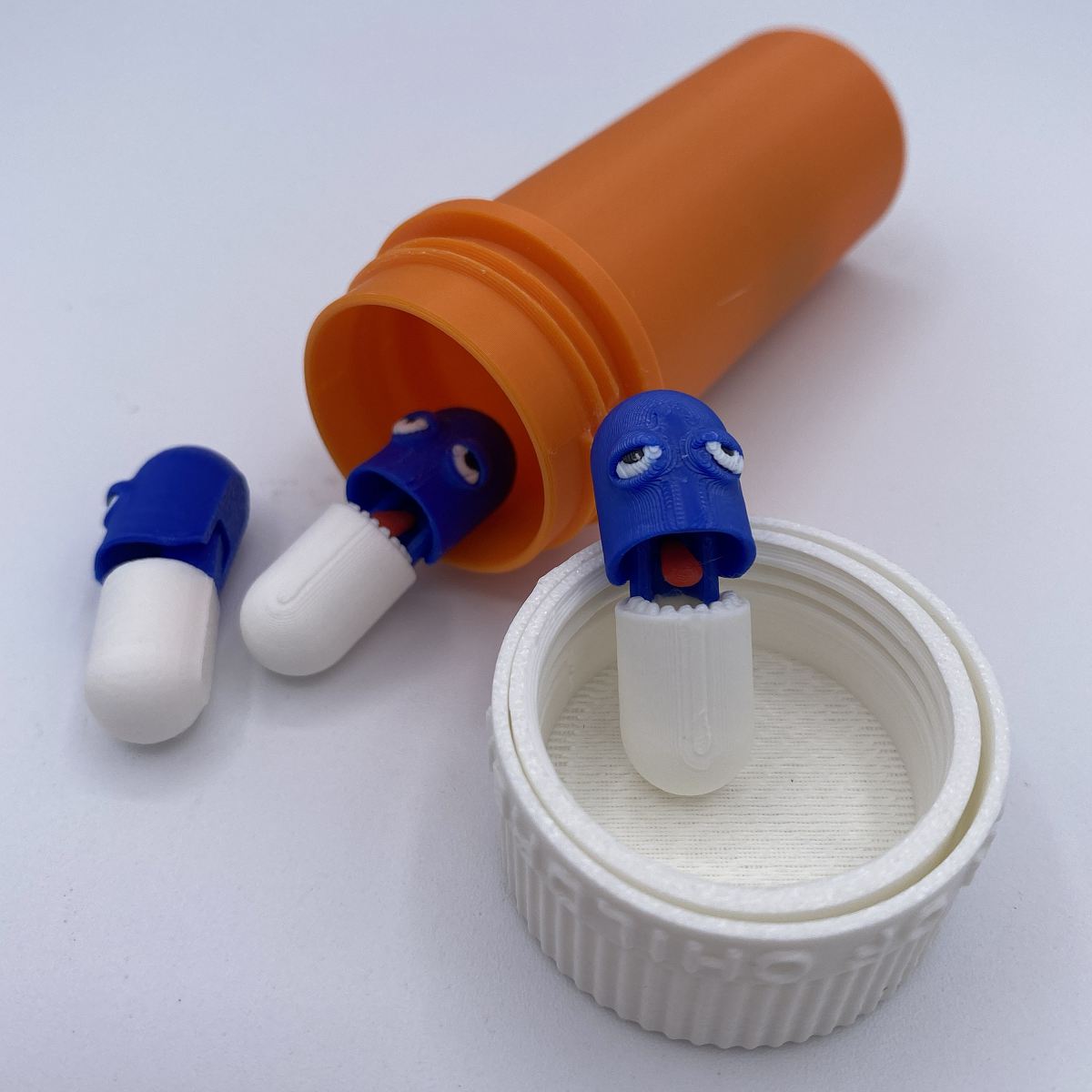 Close-up of articulated chill pill fidget