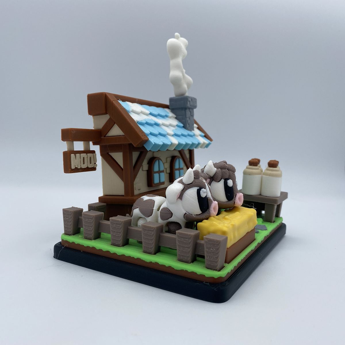 Highland cow country estate playset shown from another angle