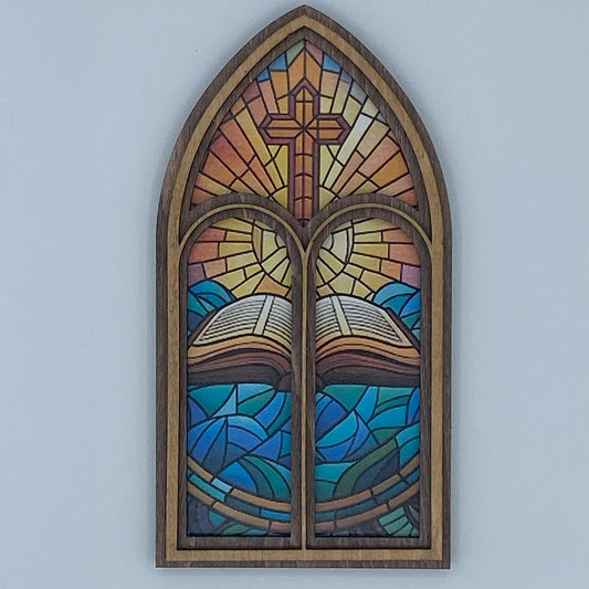 Spiritual Stained Glass Window Decor