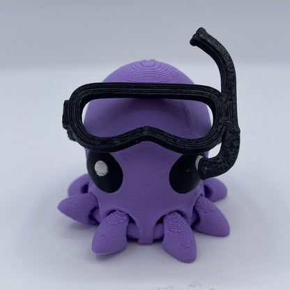Deep Diver Octopus Articulated 3D Printed Toy / Keychain