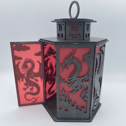 Mythical Dragon Cupola design flameless candle Lantern