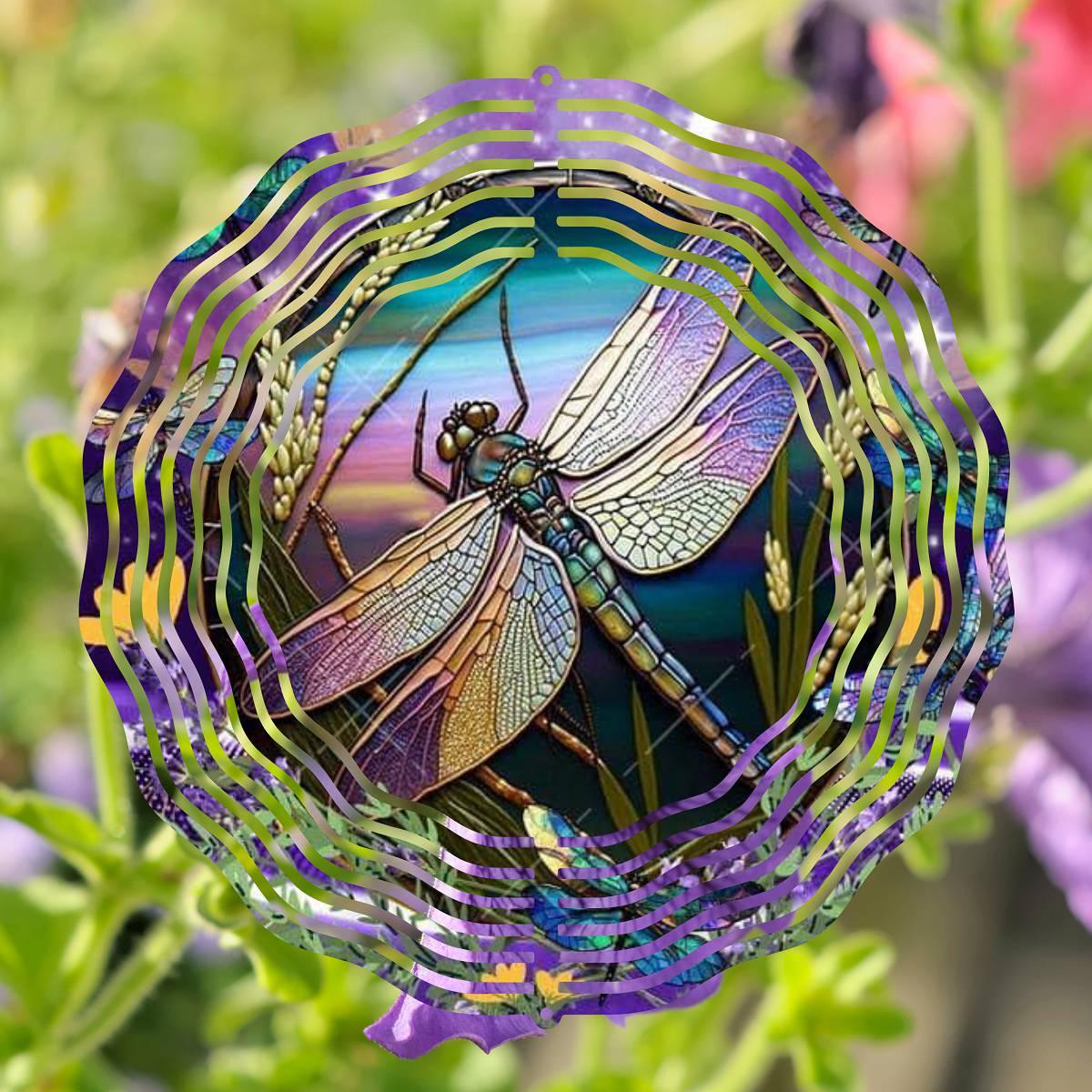 Enchanting Encounters: A Dragonfly's Whimsical Tale of Twilight Wonders - a Wind Spinner - Kimmie's Creations L.L.C.