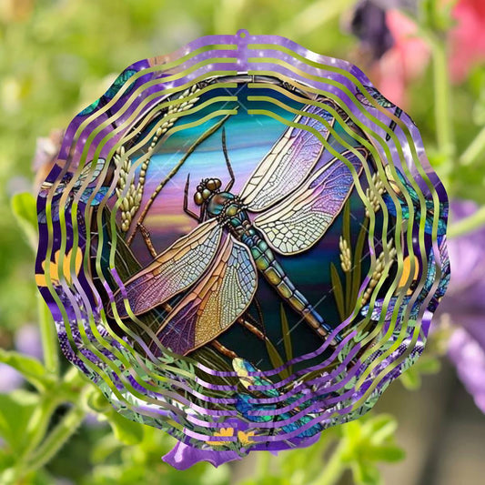 Enchanting Encounters: A Dragonfly's Whimsical Tale of Twilight Wonders - a Wind Spinner - Kimmie's Creations L.L.C.