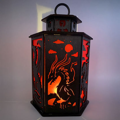 Mythical Dragon Cupola design flameless candle Lantern