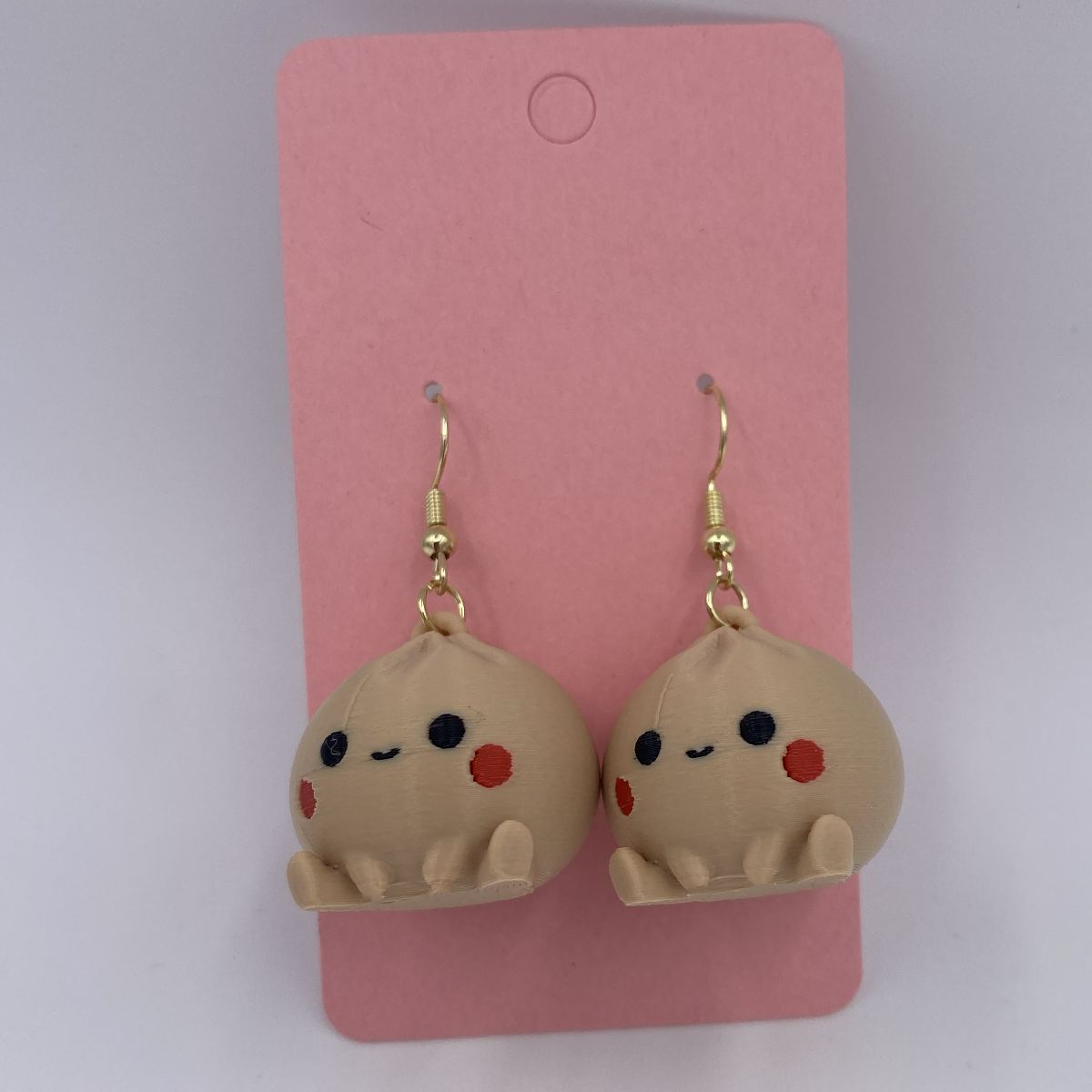 3D printed dumpling earrings with hypoallergenic posts