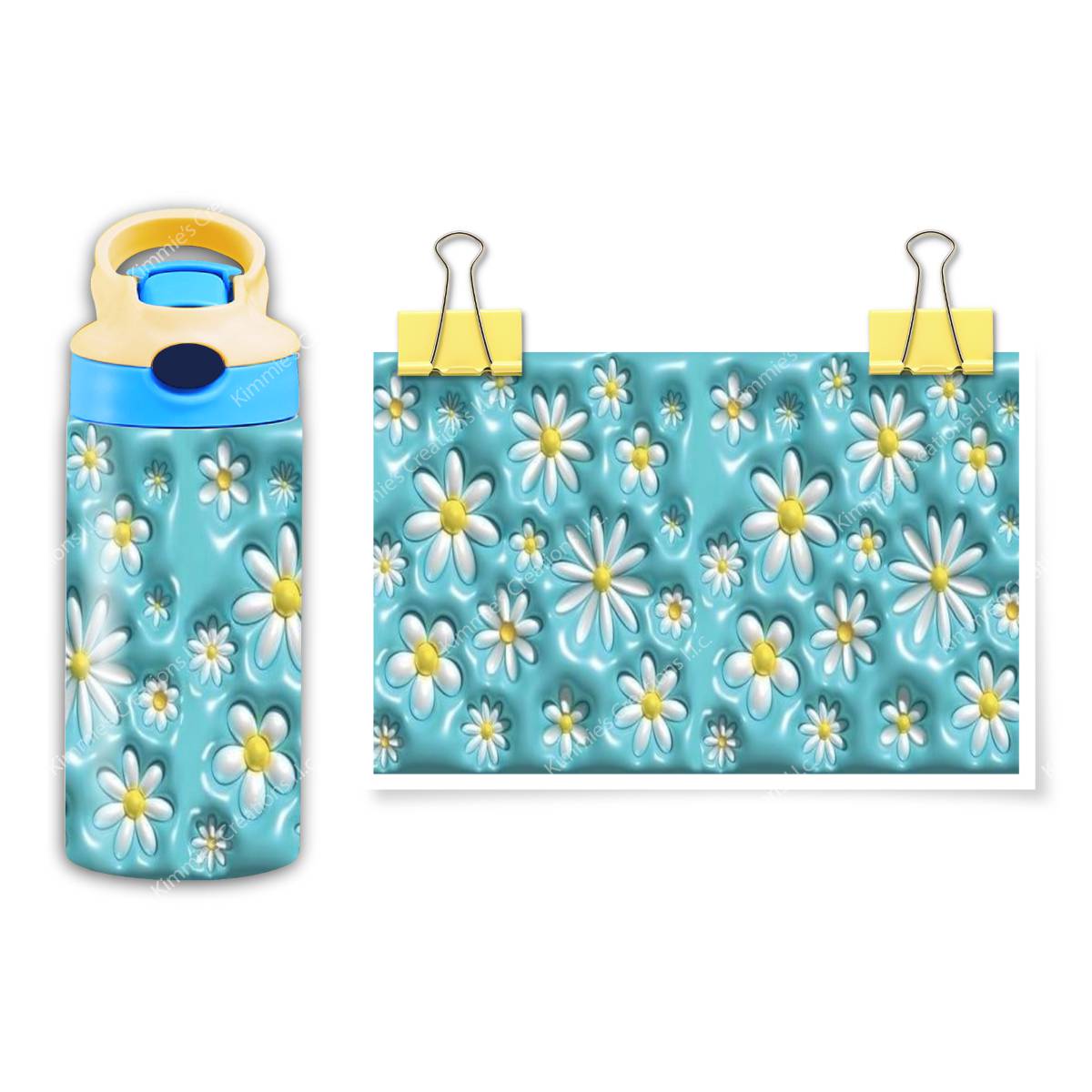 Blooming Joy: Daisies Embrace Childhood - a 12 oz Flip Top - Kimmie's Creations L.L.C.