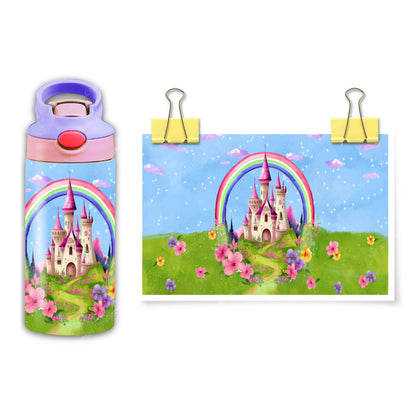 Enchanting Castle Water Bottle: A Fairy Tale Quencher - flip top