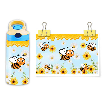 Cartoon Bees Sunflowers & Daisies - flip top