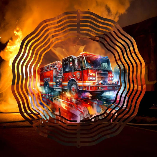 Fiery Heroism: Unveiling a Mesmerizing Fire Truck Wind Spinner! - Kimmie's Creations L.L.C.