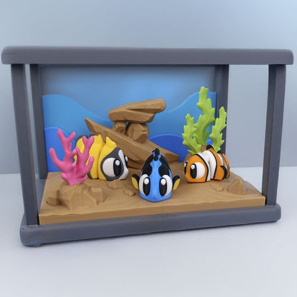 Aquarium with Coral, Algae and a Clownfish 3D print