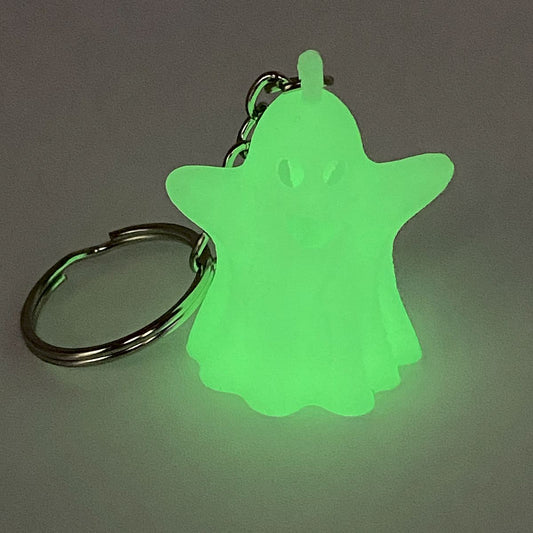 Glowing Cute Friendly Ghost Keychain or Zipper Pull